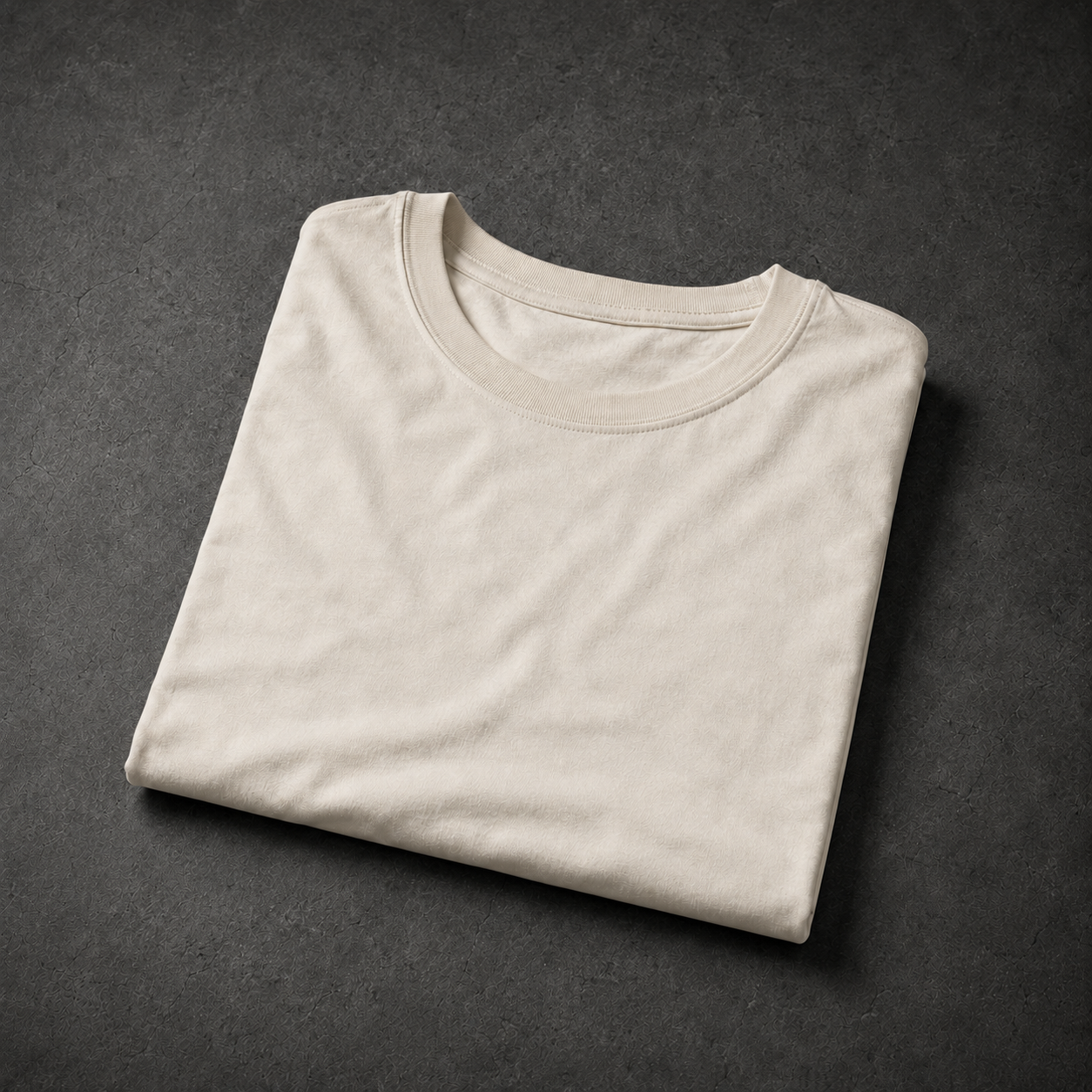 FIELD OATH Say It Do It T-Shirt: bone 160 gsm cotton base garment, folded view