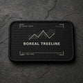 FIELD OATH Boreal Treeline Patch rectangular black embroidered patch with original FIELD OATH artwork