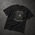 Black FIELD OATH Coordinate Check T-Shirt front flat lay with checked coordinate grid graphic