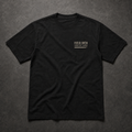 FIELD OATH Earned Not Claimed T-Shirt black front with small chest identifier