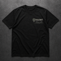 FIELD OATH Established Resolve T-Shirt front view in black with FIELD OATH chest identifier