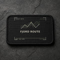 FIELD OATH Fjord Route Patch rectangular black embroidered patch with original FIELD OATH artwork