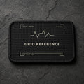 FIELD OATH Grid Reference Patch rectangular black embroidered patch with original FIELD OATH artwork