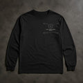 FIELD OATH Keep Your Word Spine Long Sleeve black long sleeve front artwork on dark concrete