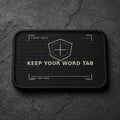 FIELD OATH Keep Your Word Tab Patch rectangular black embroidered patch with original FIELD OATH artwork