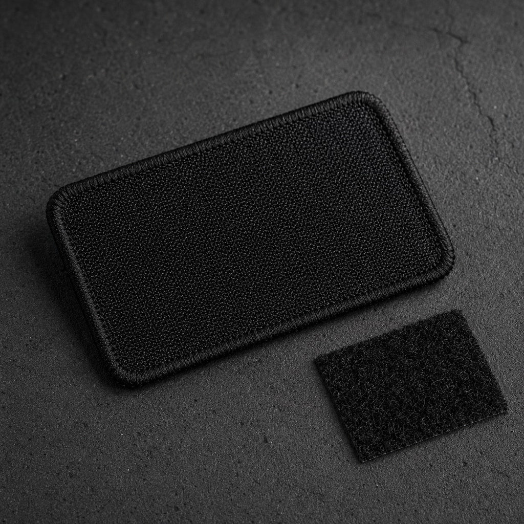 FIELD OATH Promise Kept Shield Patch: black embroidered patch hook-and-loop backing and loop panel