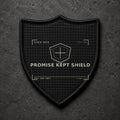 FIELD OATH Promise Kept Shield Patch shield black embroidered patch with original FIELD OATH artwork