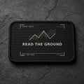FIELD OATH Read the Ground Patch rectangular black embroidered patch with original FIELD OATH artwork