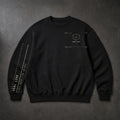 FIELD OATH Seal Line Crewneck black crewneck front artwork on dark concrete