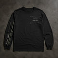 FIELD OATH Signal Check Long Sleeve black long sleeve front artwork on dark concrete