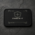 FIELD OATH Stand By It Patch rectangular black embroidered patch with original FIELD OATH artwork