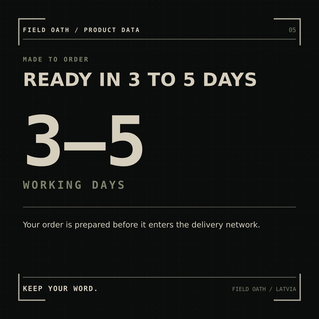FIELD OATH Promise Held T-Shirt: made-to-order preparation time of 3 to 5 working days