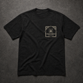 FIELD OATH Unshaken T-Shirt black front with locked center-point tactical emblem