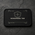 FIELD OATH Wordmark Tab Patch rectangular black embroidered patch with original FIELD OATH artwork